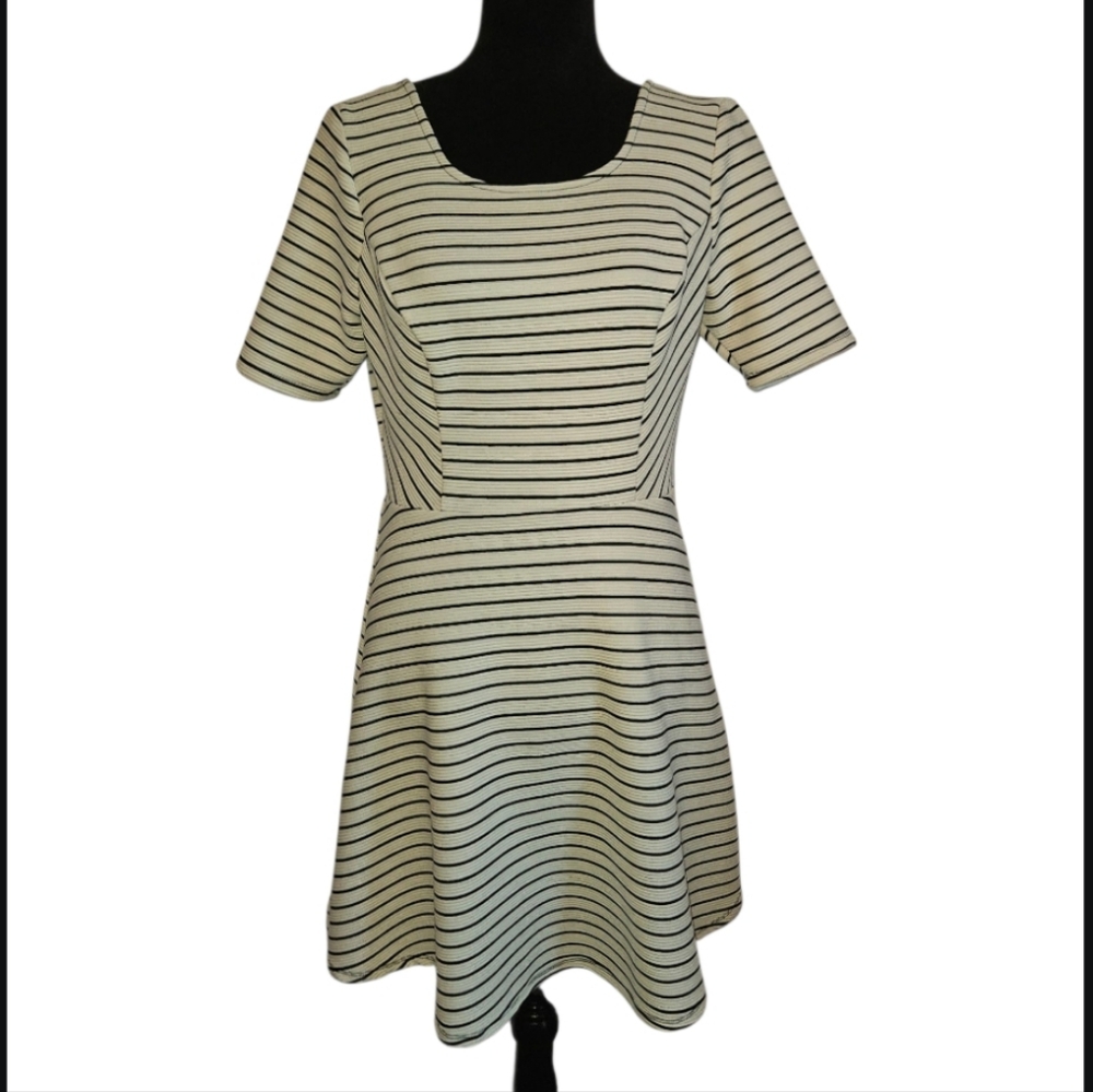 Speechless Black & White Stripe Mini Dress - Size XL